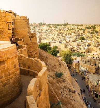 Panoramic view of Jaisalmer city from the historic Jaisalmer Fort